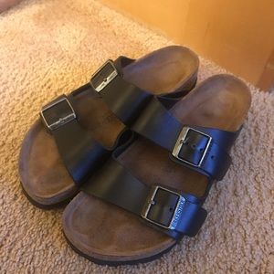 Birkenstock Arizona Black Oiled Leather Sandals